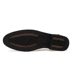 Business casual patent leather formal shoes in black and brown with rubber outsole