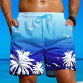 Man's ethnic style loose fit swimming trunks in a solid colour on a neutral background.