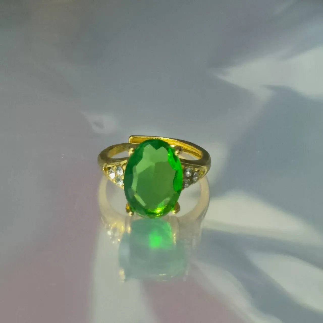 Inlaid zircon love heart-shaped open ring for women in adjustable alloy finish