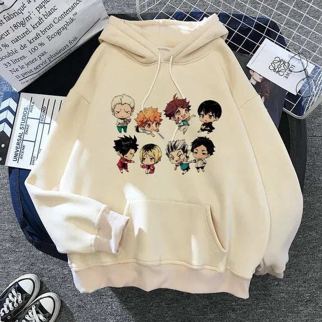 Hot Japanese Anime Haizhu Hoodie pullover shirt in character pattern, cotton polyester blend