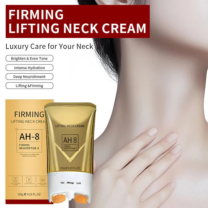 Roller neck cream tube with firming moisturiser properties, 120g net content
