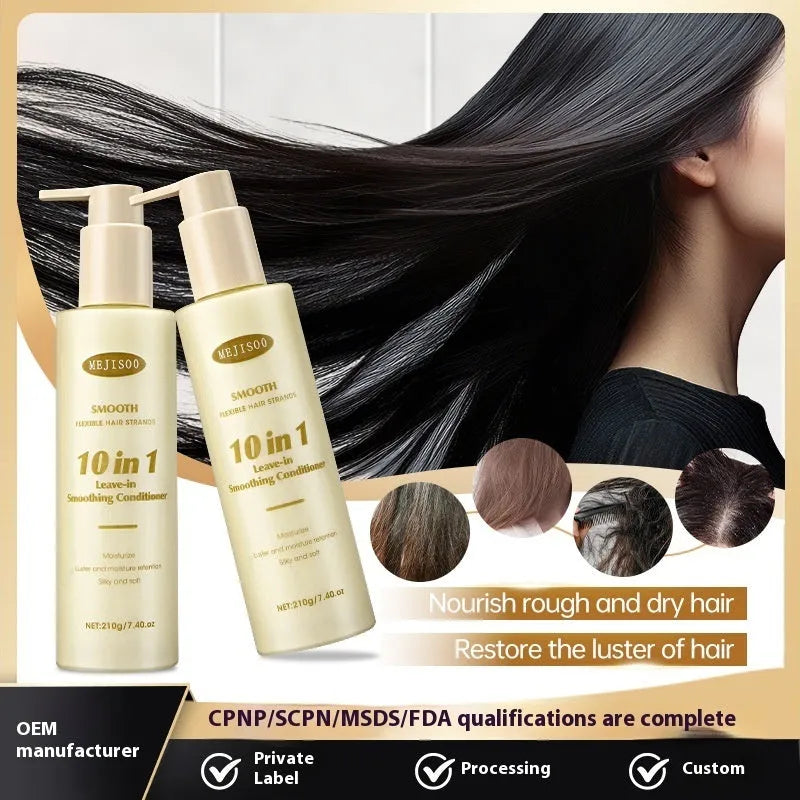 Wash-free soft 10-in-1 hair conditioner bottle with 210g net content for ladies