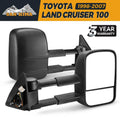 Black foldable rearview mirrors for Toyota Land Cruiser 100 Series 1998-2007 replacement