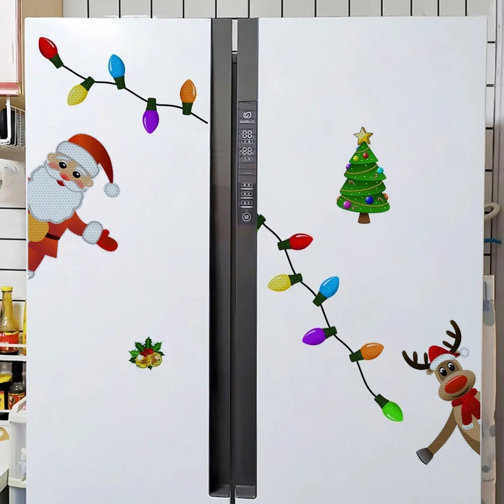 Medium reflective cartoon Christmas elk magnetic car decoration sticker in colour RFM025.