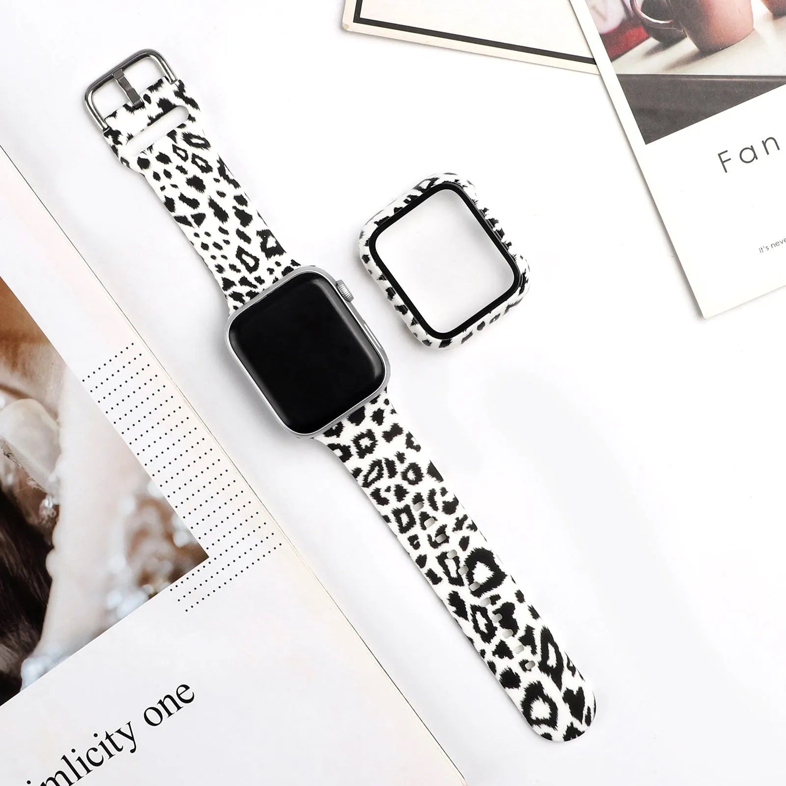 Printed silicone watch strap for Apple Watch in multiple colours and styles