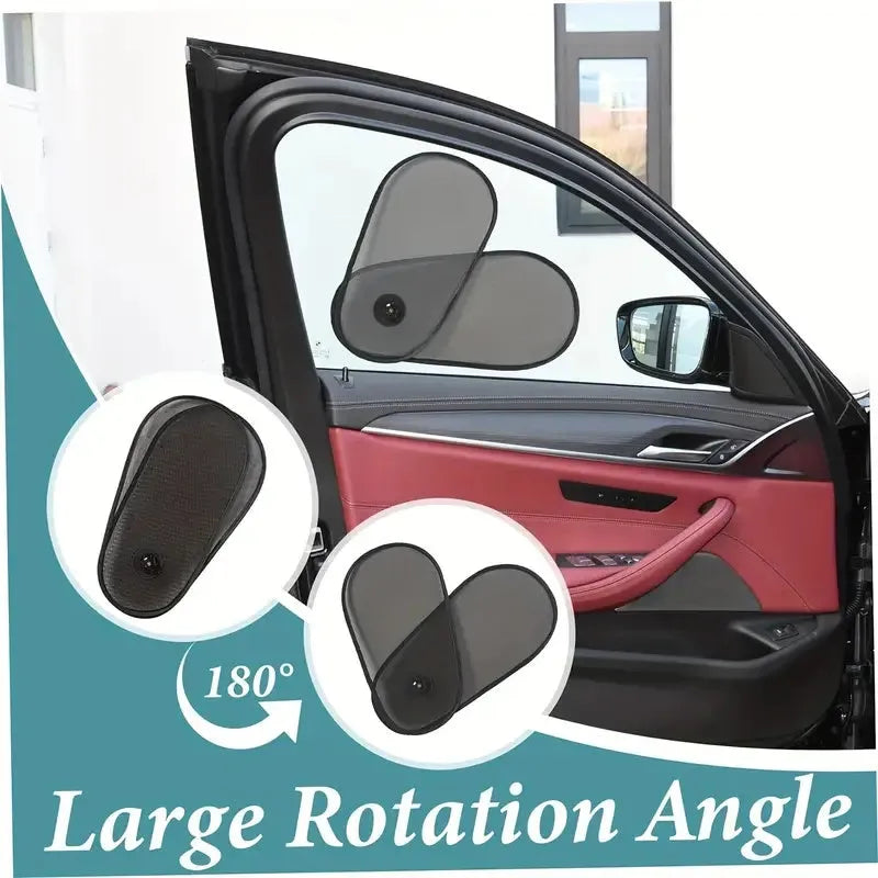 Adjustable breathable mesh car window shades with suction cups for side window sun protection