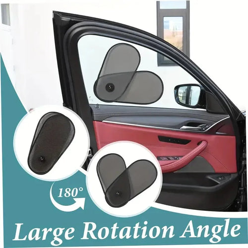 Adjustable breathable mesh car window shades with suction cups for side window sun protection