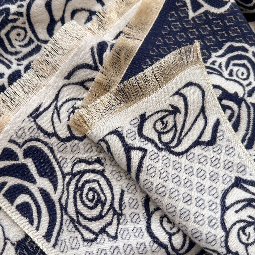 185cm imitation cashmere winter scarf with tassels in black, blue, gray, or khaki colours