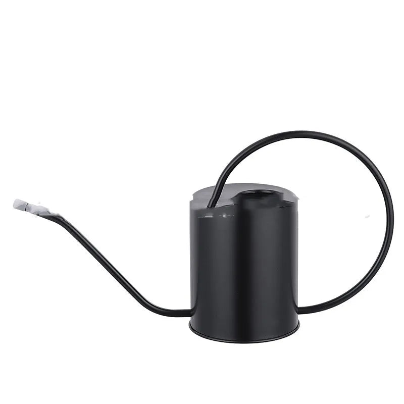 Stainless steel watering can with long spout showing black, gold and silver colour options