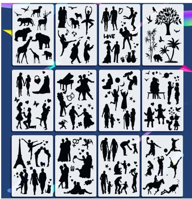 White plastic drawing stencil template for easy tracing and art projects.