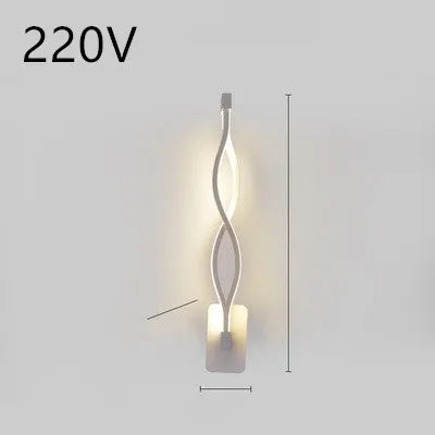 Nordic minimalist LED wall lamp in black or white with silicone shade for bedroom bedside lighting
