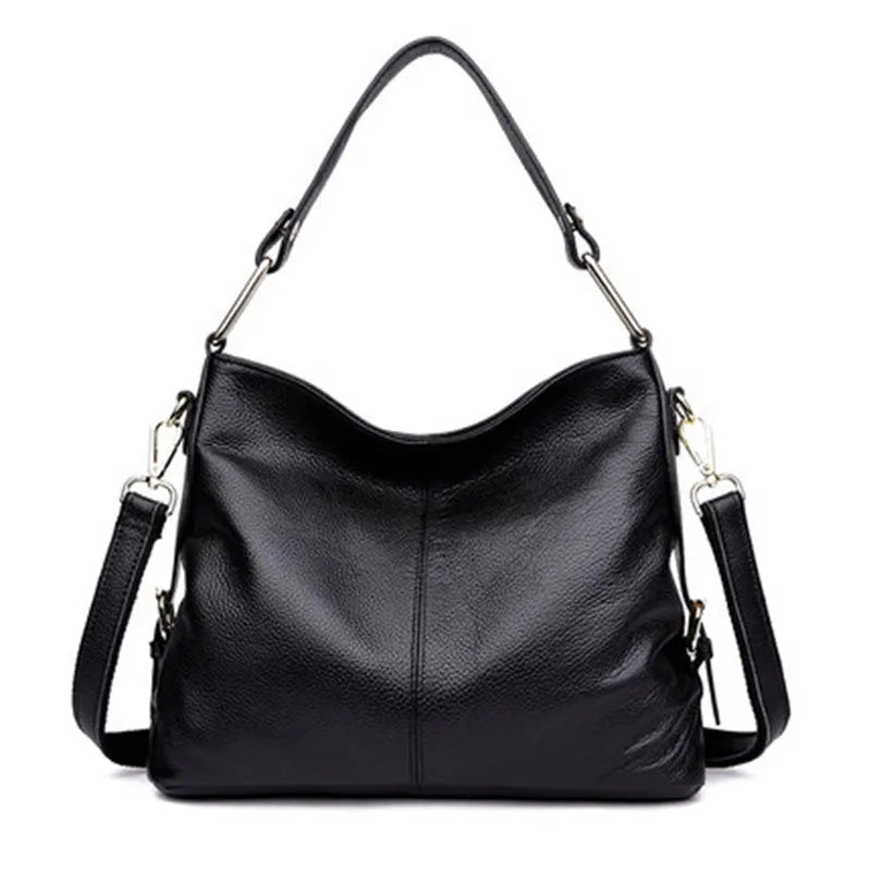 Genuine leather vertical square crossbody handbag with internal organisation pockets in four colour options