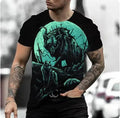 Retro 3D animal print men's short-sleeved t-shirt in bird eye cloth polyester fabric