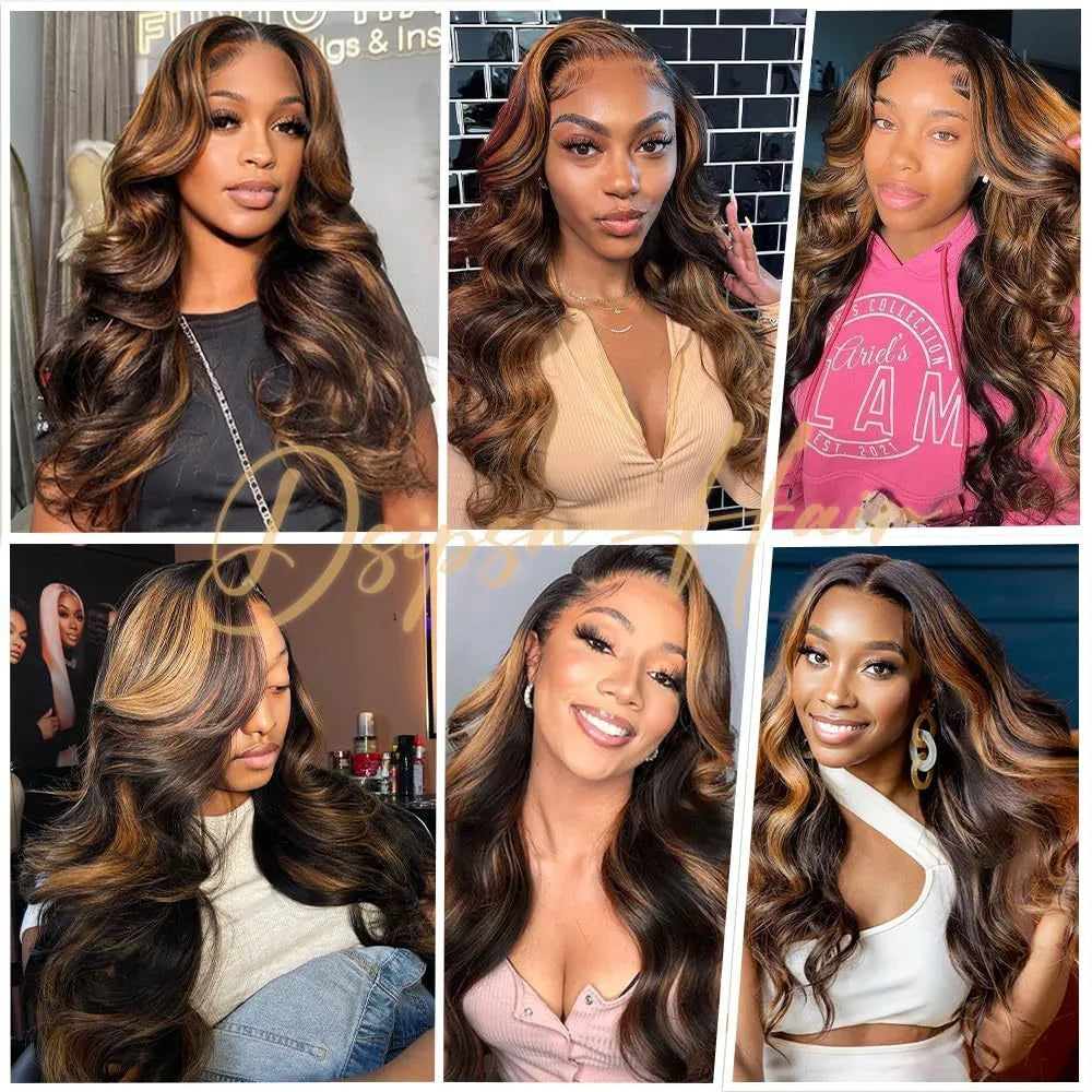 M1559 1B/30# brown medium long curly wig with big waves on a mannequin, front lace design