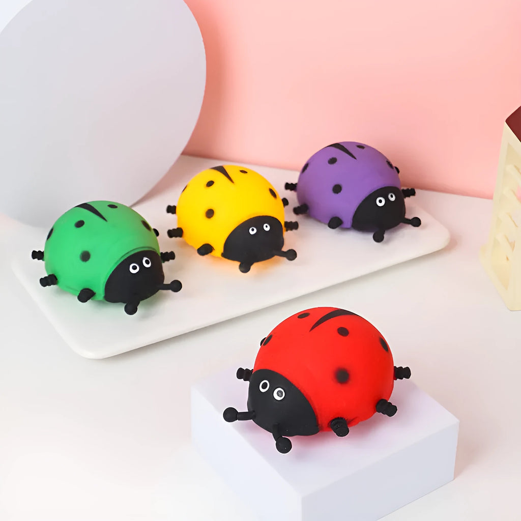 Cute simulation whole person squeezing toy in ladybird style made from soft TPR material for stress relief