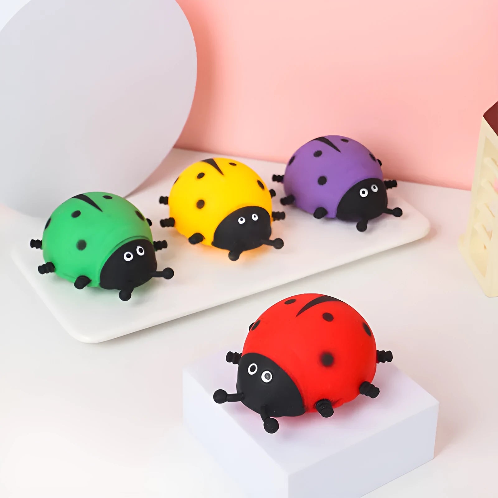 Cute simulation whole person squeezing toy in ladybird style made from soft TPR material for stress relief