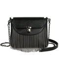 Women's rivet tassel chain crossbody bag PU cotton lining 18x6x13 cm Style 1 and Style 2