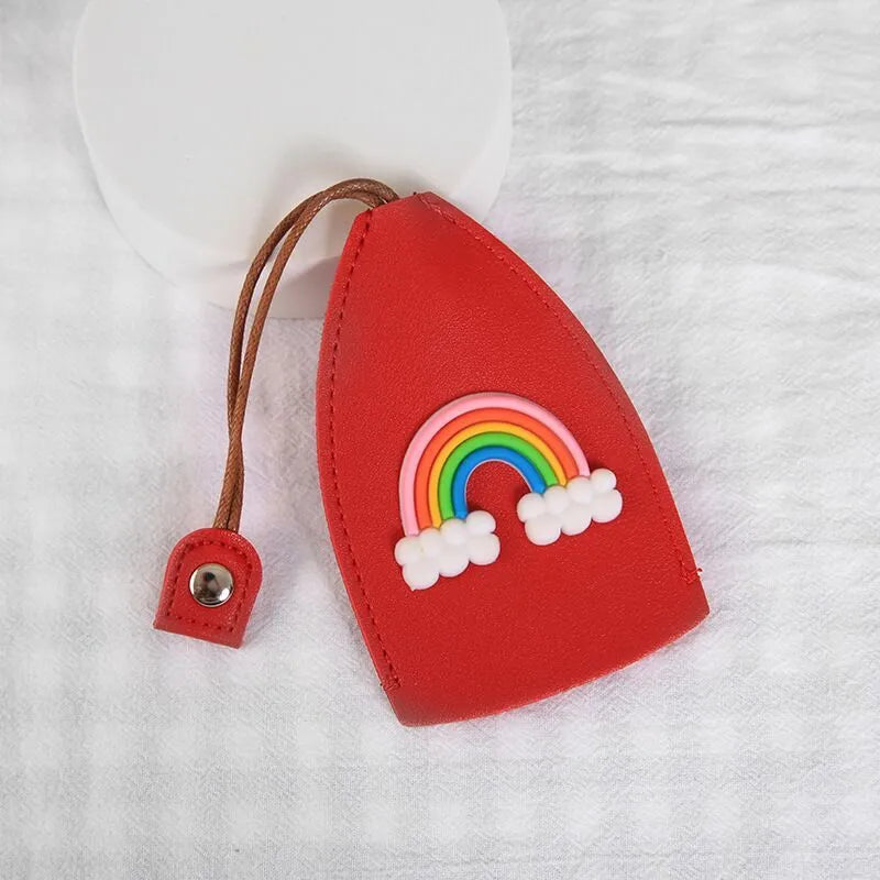 Colourful cartoon pull-out key case in PU leather for car key protection