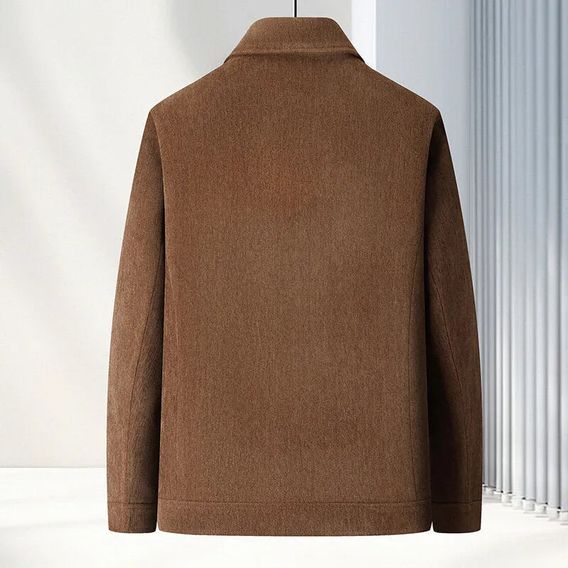 Men's slim-fit lapel casual coat jacket in polyvinyl alcohol fabric, available in four colours with Asian sizing options