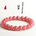 Women's geometric crystal bracelet with longevity lock fastening in rhodochrosite colour with multiple bead size options