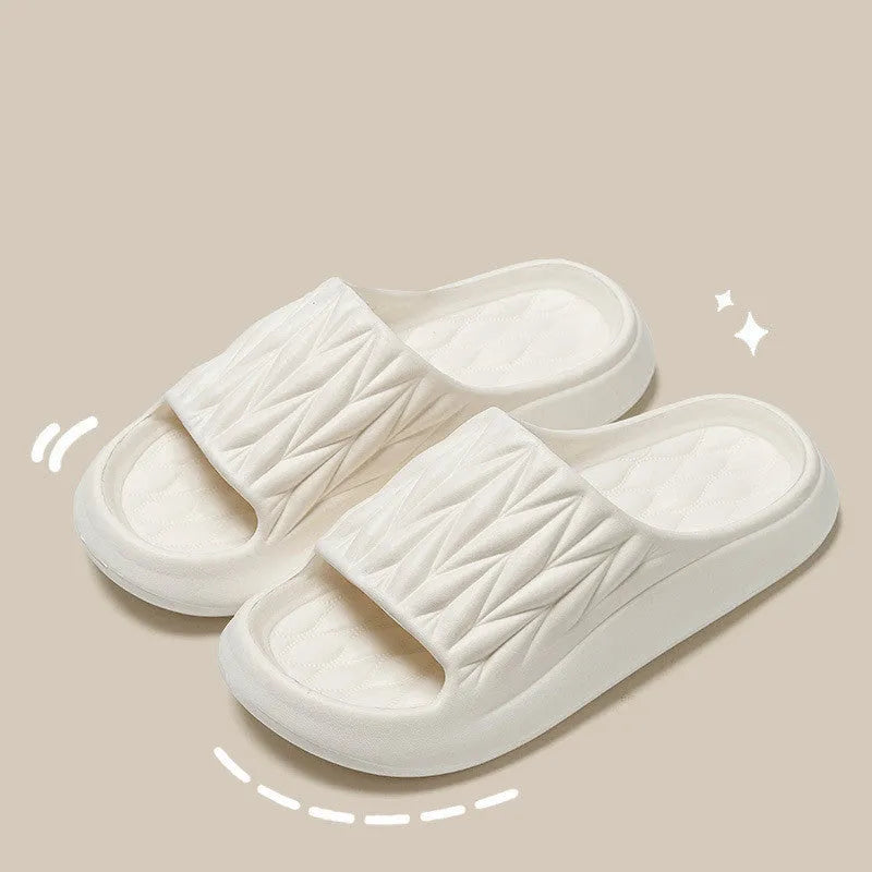 Leaf texture pattern EVA house slippers in assorted colours with non-slip soles