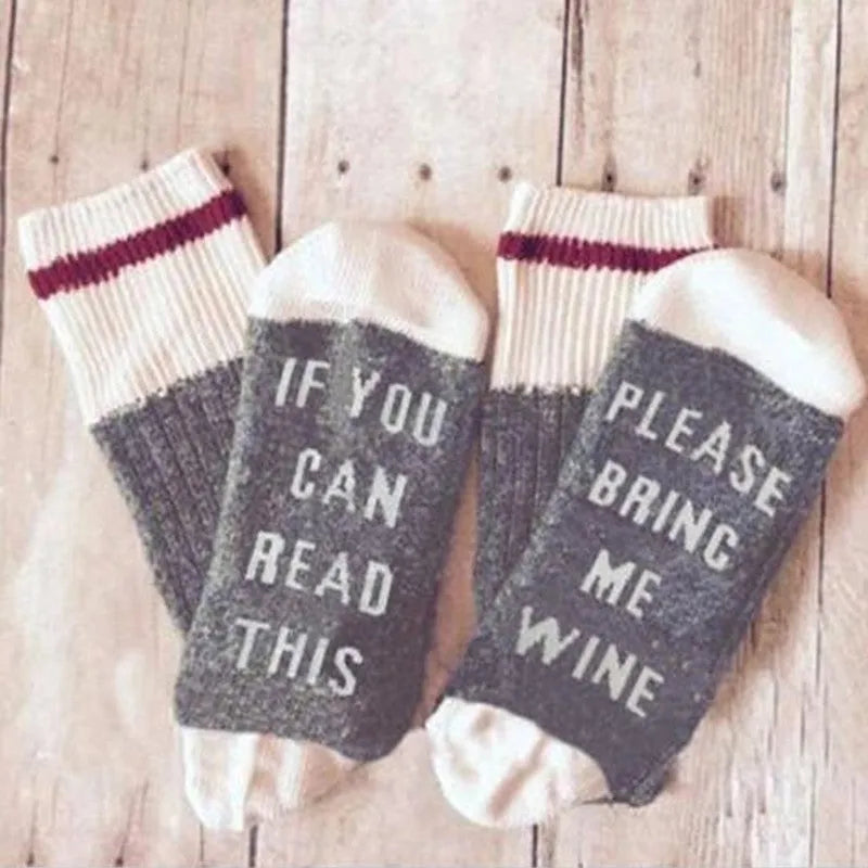 Funny Letter Printed Socks for men and women, cotton sports socks in multi-colour options, breathable and deodorant