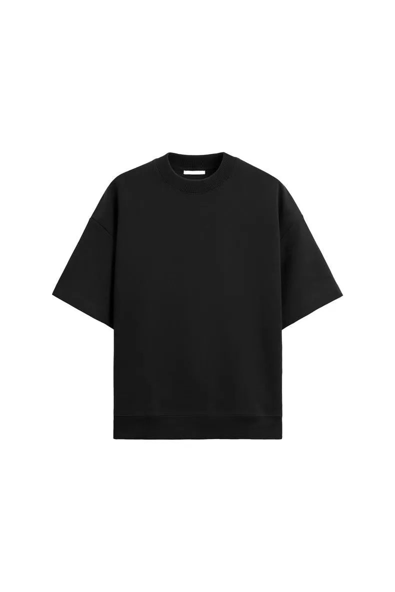 Loose double-sided cloth texture short sleeve and shorts set in polyester available in multiple colours