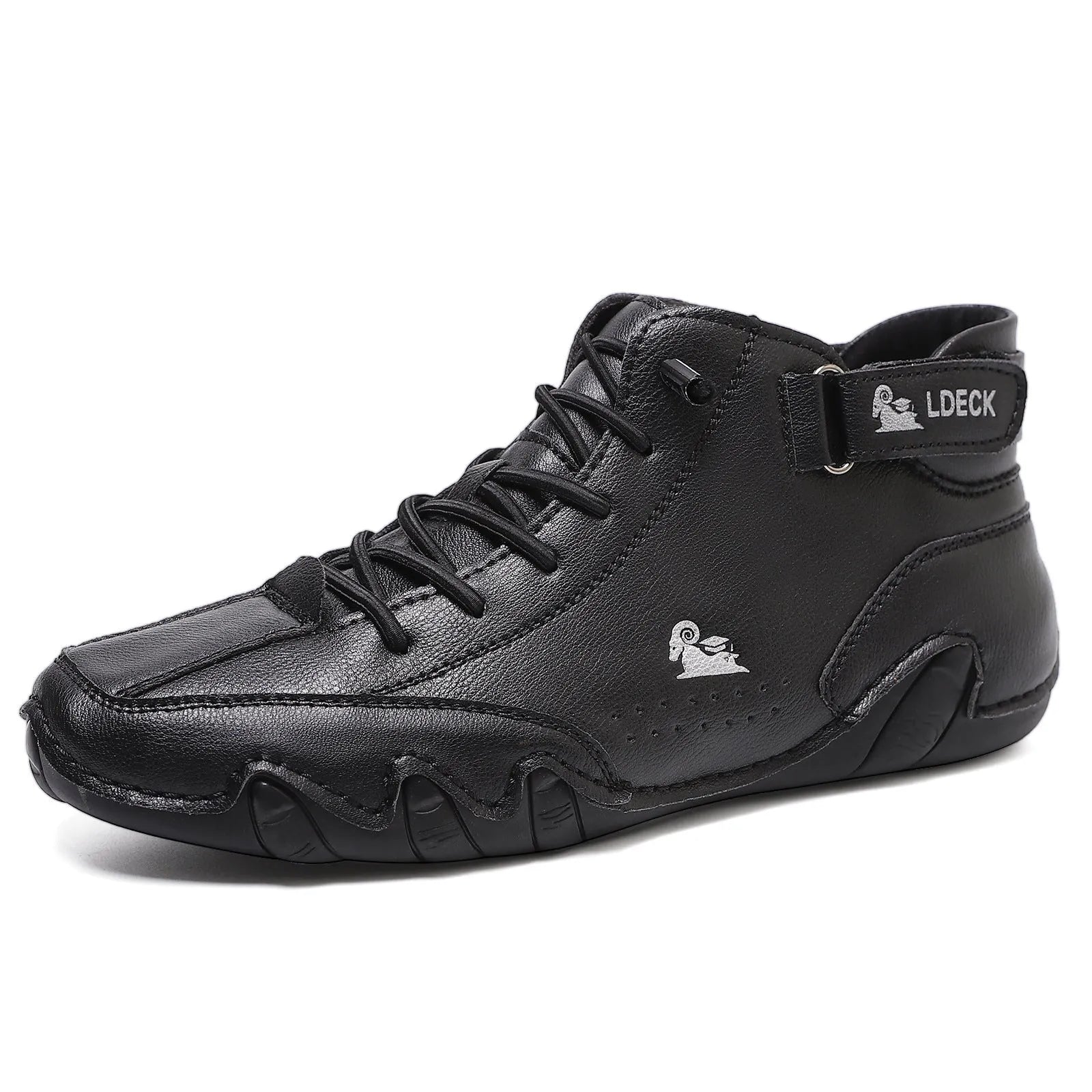 Octopus men's high-top boots in khaki colour with rubber sole and microfibre upper.