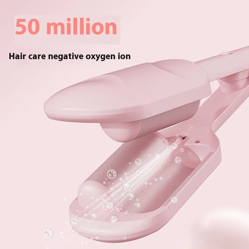 40mm large egg roll deep U LCD hair curler in light purple with wired power cable