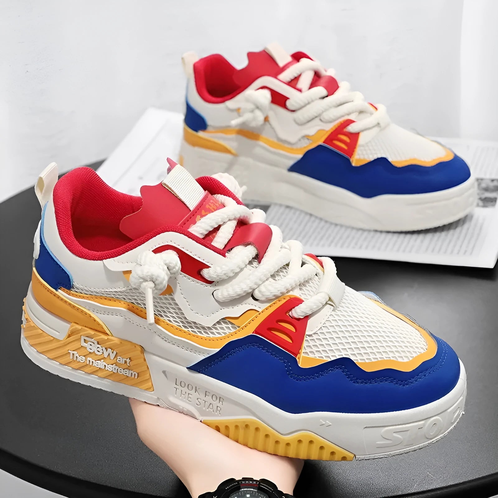 Men's low-top white board shoes with soft rubber sole in multiple colour options