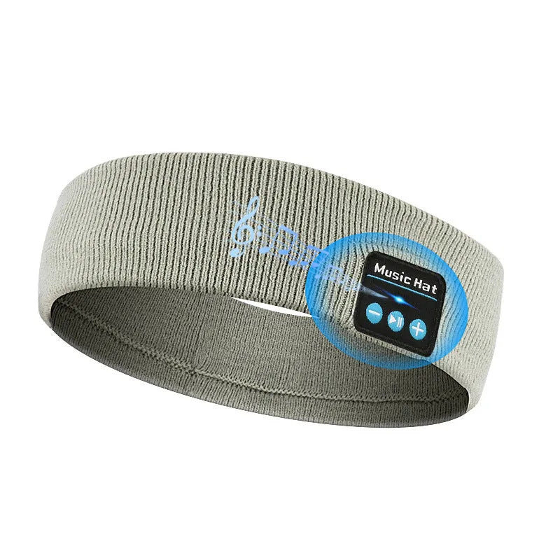 Bluetooth 5.4 sports headband in black, dark grey, or grey-white colours with washable design
