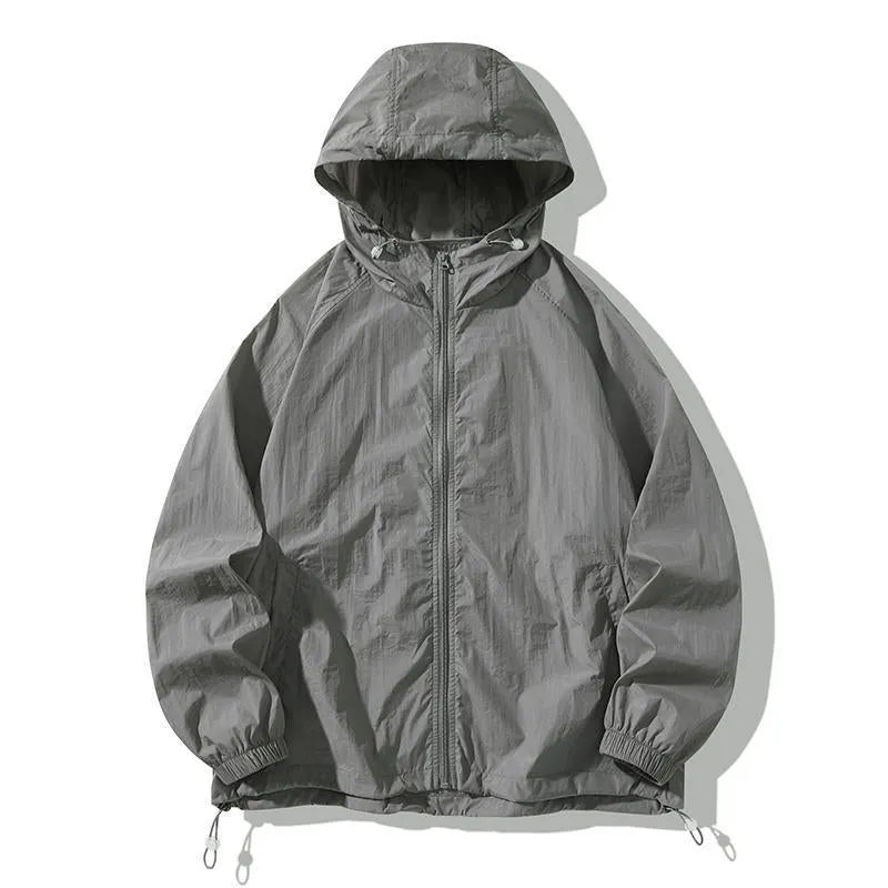 Loose-fit outdoor sports coat jacket in chemical fibre blend fabric available in multiple colours