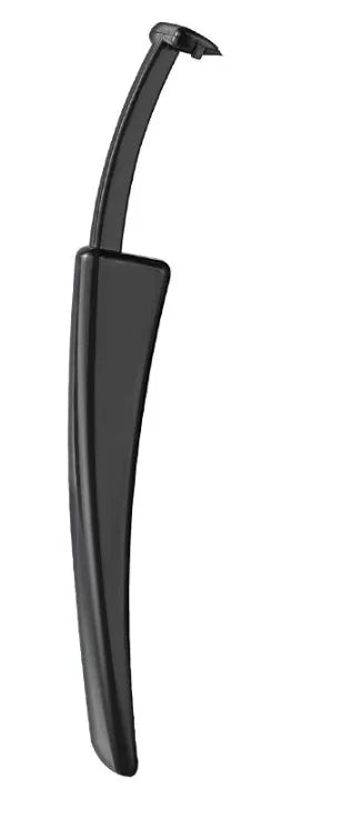 Black eyebrow trimmer set with stainless steel blade and compact 14x10x2cm dimensions