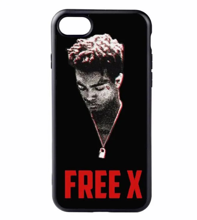 Transparent half-wrapped iPhone case with matte finish and XXXTentacion graphic design on a phone.