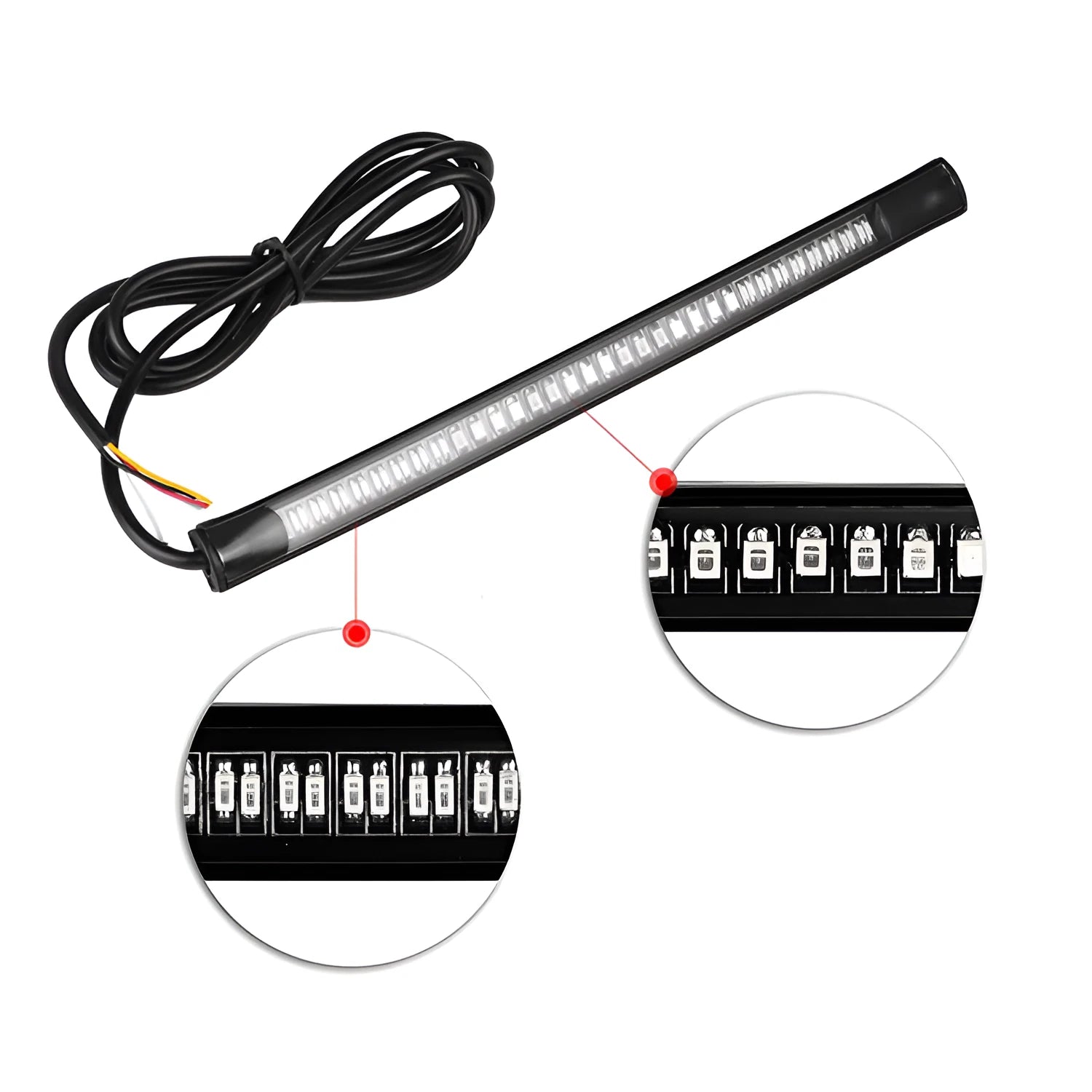 Motorcycle LED brake light two-colour steering waterproof bar silicone 220mm 12V integrated taillight