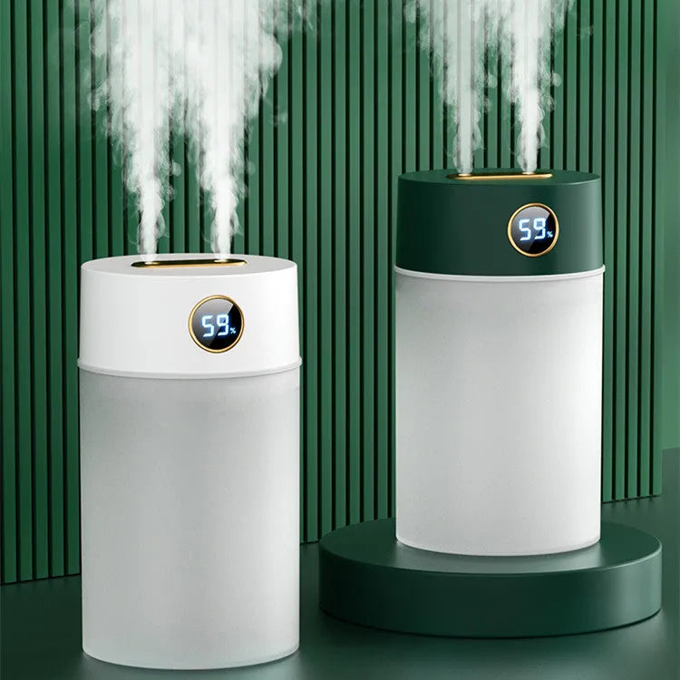 White bear edition dual-jet USB humidifier with 1.2L tank on a wooden desk