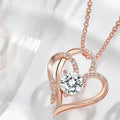 Women's 925 silver heart pendant necklace in platinum, gold, or rose gold plating