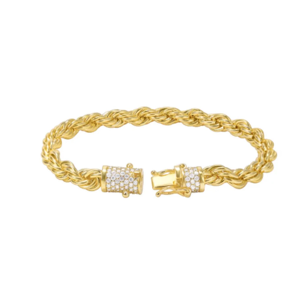 18K Gold Twist Bracelet For Men And Women unisex alloy electroplated 18cm 20cm 22cm