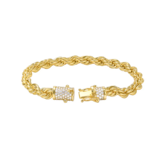 18K Gold Twist Bracelet For Men And Women unisex alloy electroplated 18cm 20cm 22cm