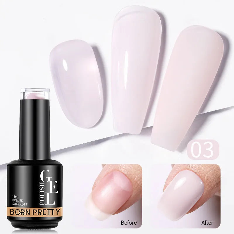 Nail colour powder transparent phototherapy plastic gel in 15g pot with nude and cold colour options for shaping and reinforcement