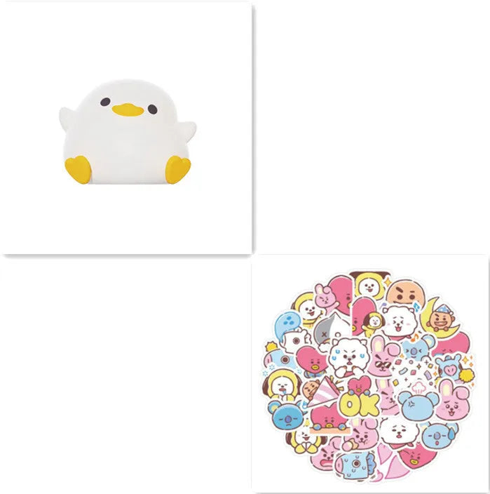 Doudou Duck silicone night light, BPA-free, squeeze to glow, 2 brightness levels, USB charging