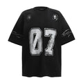Men's black and white pure cotton short-sleeved t-shirt showing front view