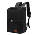 Double layer insulated picnic backpack with ice pack in blue colour showing 22L capacity