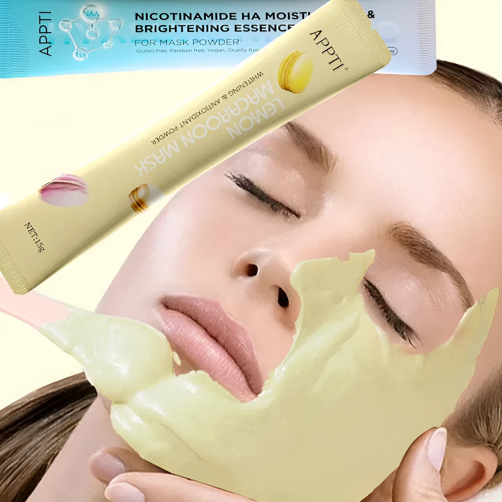 Peel off facial mask powder 15g with Vitamin C and Lemon Extract for oil control and brightening