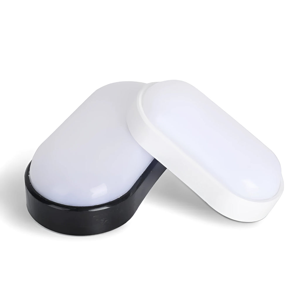 LED moisture-proof wall light, oval shape, surface mount, cool white or warm white, 15W 20W, black white finish for porch outdoor use