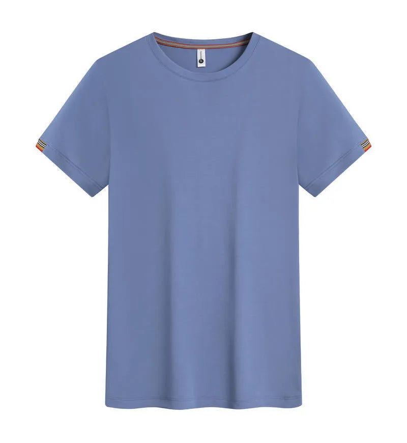 Round neck ice-feeling pullover top in black for women business work attire cooling fabric