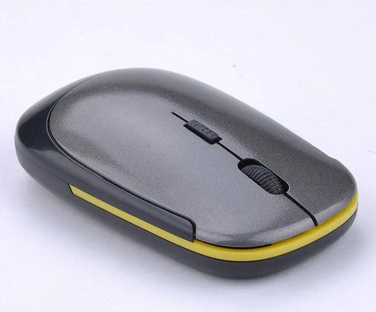 Laptop wireless mouse in five colours: red, green, blue, black, silver, 10x6x2 cm, Bluetooth and 2.4GHz