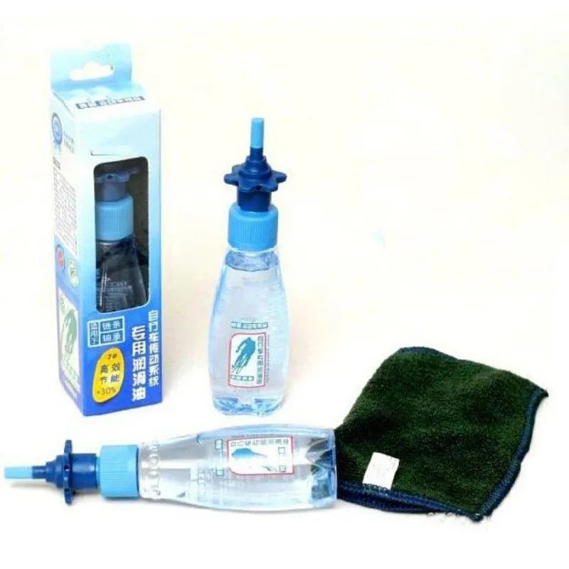 Drip Less Bicycle Chain Lubricant 60ml blue bottle, mess-free liquid plastic chain coating