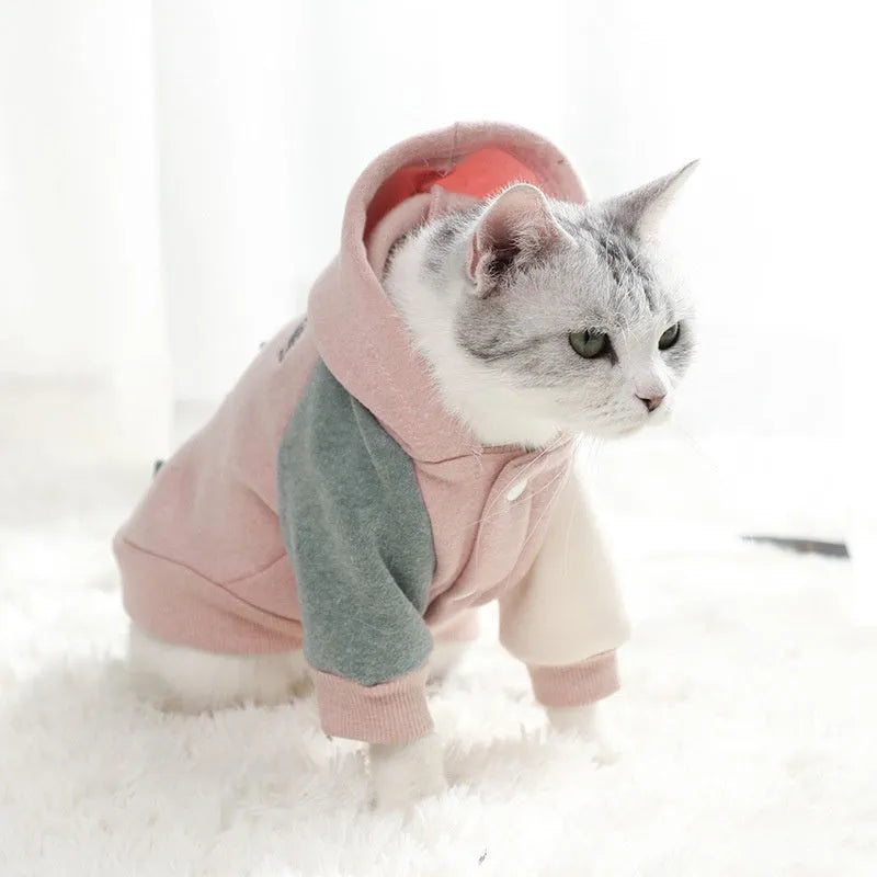 Brown cotton pet hoodie sweatshirt for a dog, sizes XS to 2XL