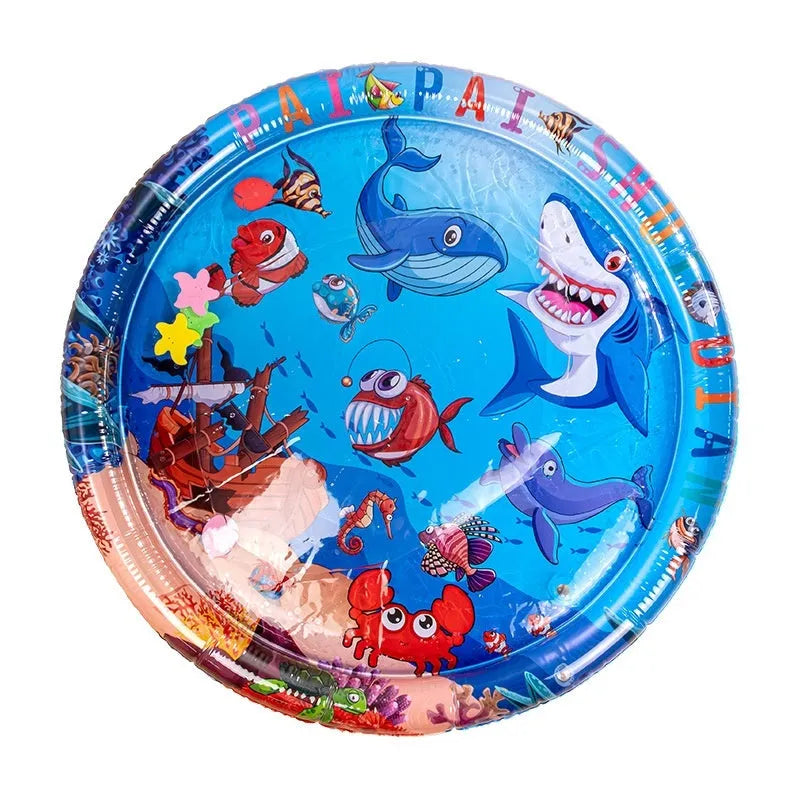 PVC inflatable water cooling bed for cats with dolphin and shark designs